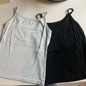Women's The Busted Tank Mastectomy Gray and Black Camisole Tops